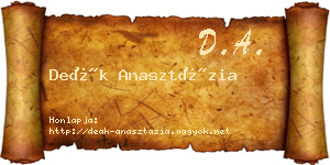 Deák Anasztázia névjegykártya