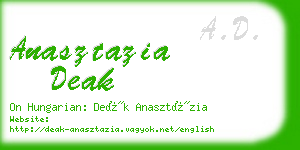 anasztazia deak business card